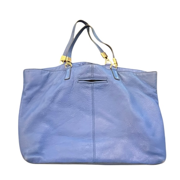 Juicy Couture Leather Satchel Purse Tote Bag Bristol‎ Blue Large RARE FIND $328